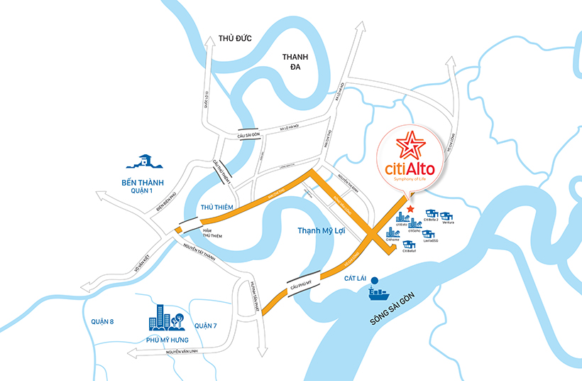 Vị trí căn hộ CitiAlto Quận 2 - Đăng ký xem nhà mẫu dự án LH: 0909.509.679