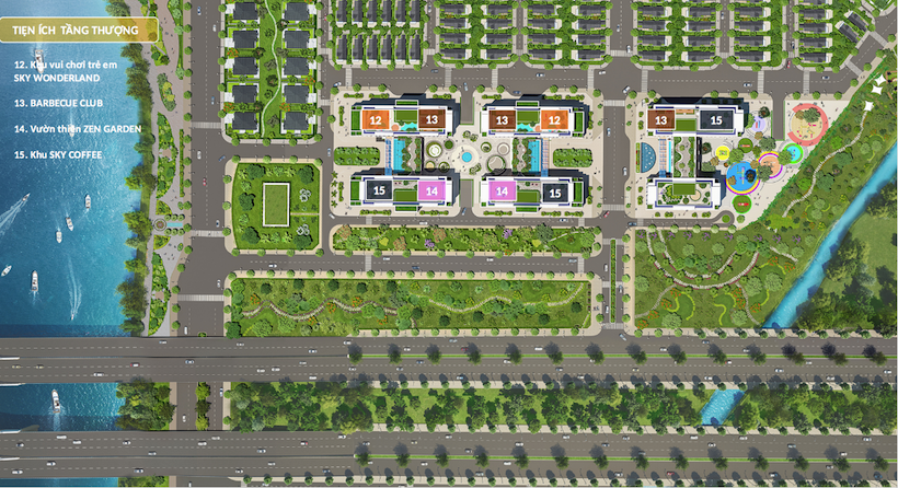 Mặt bằng tiện ích sân thượng căn hộ Dream Home Riverside Quận 8 - Hotline: 0909.509.679 - 0949.509.679 Mặt bằng tiện ích sân thượng căn hộ Dream Home Riverside Quận 8