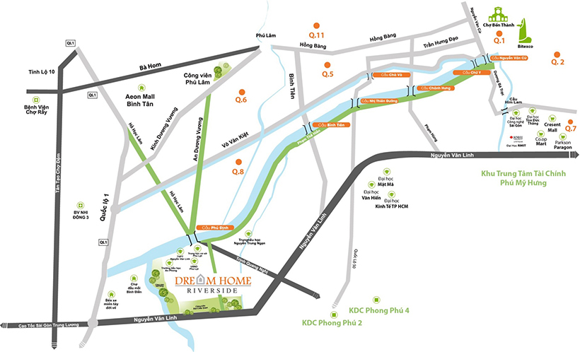 Vị trí căn hộ Dream Home Riverside Quận 8 - Hotline: 0909.509.679 - 0949.509.679 Vị trí căn hộ Dream Home Riverside Quận 8