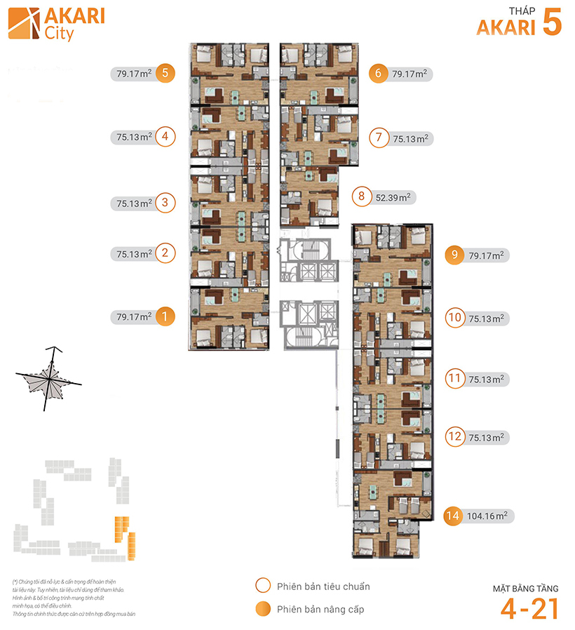 Mặt bằng căn hộ Akari City tháp akari 5 Mặt bằng căn hộ Akari City tháp akari 5