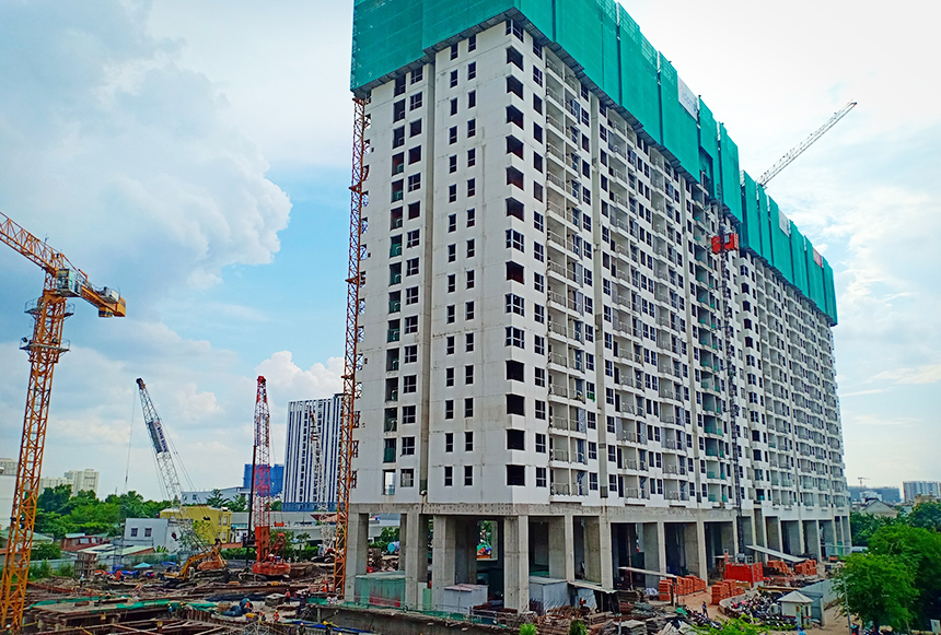 Tiến độ dự án căn hộ chung cư River Panorama Quận 7 Đường Hoàng Quốc Việt chủ đầu tư An Gia tháng 7.2019