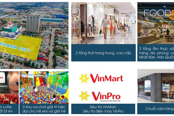 Tiện ích dự án căn hộ chung cư Charm City Dĩ An Bình Dương chủ đầu tư DCT Group