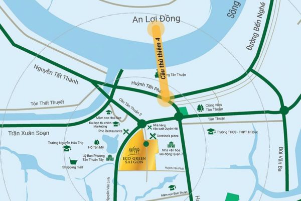 Vị trí địa chỉ dự án căn hộ chung cư Eco Green Sài Gòn Quận 7 Đường Nguyễn Văn Linh chủ đầu tư Xuân Mai
