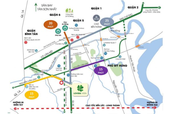 Vị trí địa chỉ dự án căn hộ chung cư Lovera Vista Bình Chánh Đường Trịnh Quang Nghị chủ đầu tư Khang Điền
