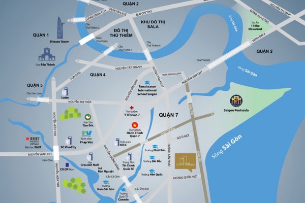Vị trí địa chỉ dự án căn hộ chung cư River Panorama Quận 7 Đường Hoàng Quốc Việt chủ đầu tư An Gia Investment