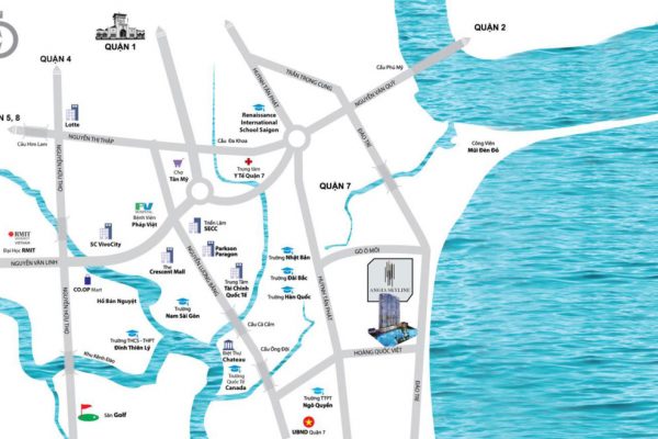 Vị trí địa chỉ dự án căn hộ chung cư Skyline Quận 7 Đường Hoàng Quốc Việt chủ đầu tư An Gia