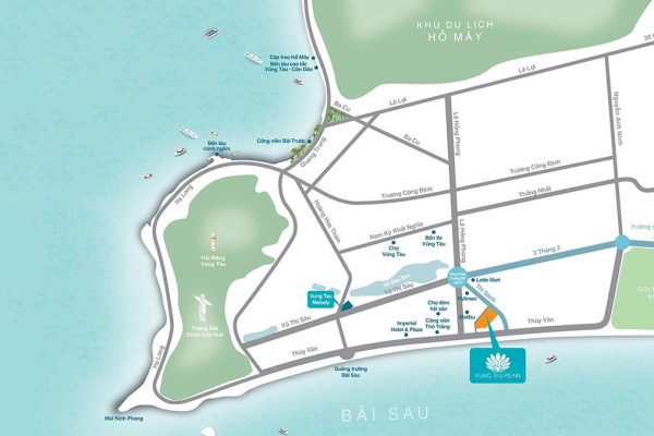 Vị trí địa chỉ dự án căn hộ condotel Vũng Tàu Pearl Đường Thi Sách chủ đầu tư Hưng Thịnh Group