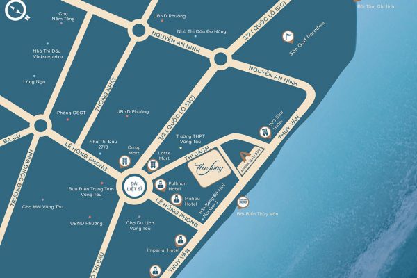 Vị trí địa chỉ dự án căn hộ du lịch The Sóng Vũng Tàu Đường Thi Sách chủ đầu tư An Gia