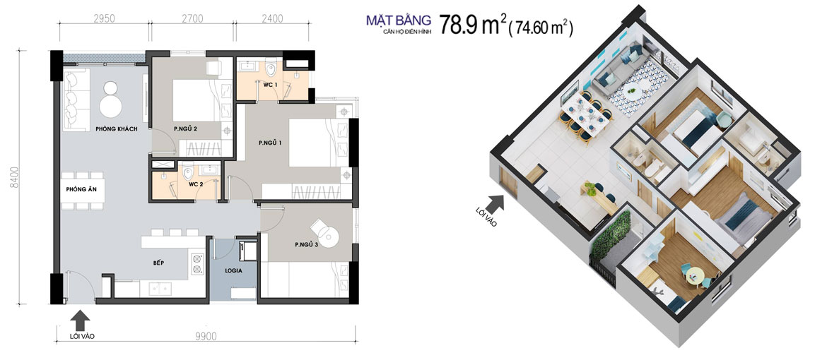 Thiết kế loại 3 phòng ngủ dự án căn hộ chung cư West Gate Bình Chánh - Liên hệ 0909.509.679 - 0949.5-0.679 nhận báo giá chi tiết Thiết kế dự án căn hộ chung cư West Gate Bình Chánh