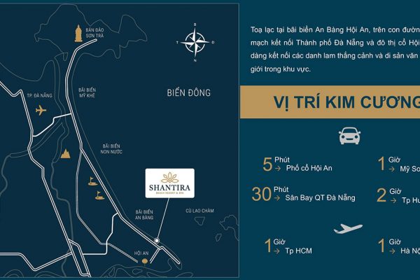 Vị trí địa chỉ dự án biệt thự nghỉ dưỡng căn hộ condotel Shantira Beach Resort Hội An