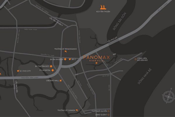 Vị trí địa chỉ dự án căn hộ chung cư Panomax River Villa Quận 7 Đường Đào Trí chủ đầu tư TTC LAND