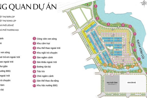 Mặt bằng tiện ích dự án nhà phố biệt thự Senturia Nam Sài Gòn Bình Chánh Đường Nguyễn Văn Linh chủ đầu tư Tiến Phước