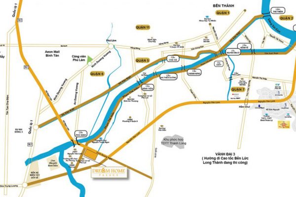 Vị trí địa chỉ dự án căn hộ chung cư Dream Home Palace Quận 8 Đường Trịnh Quang Nghị chủ đầu tư Nhà Mơ