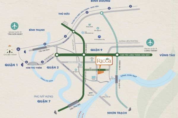 Vị trí địa chỉ dự án Căn hộ chung cư Ricca Quận 9 Đường Gò Cát Phường Phú Hữu