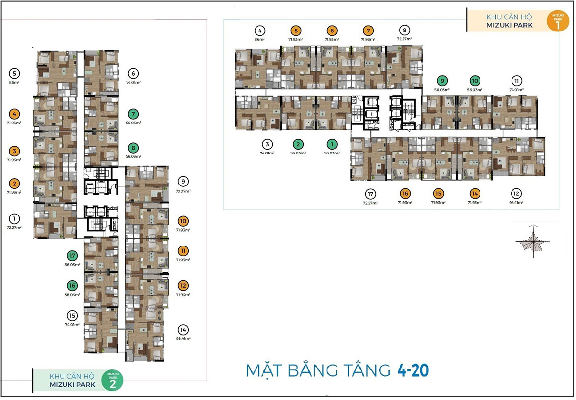 Mặt bằng dự án căn hộ chung cư Mizuki Park Bình Chánh Đường Nguyễn Văn Linh chủ đầu tư Nam Long
