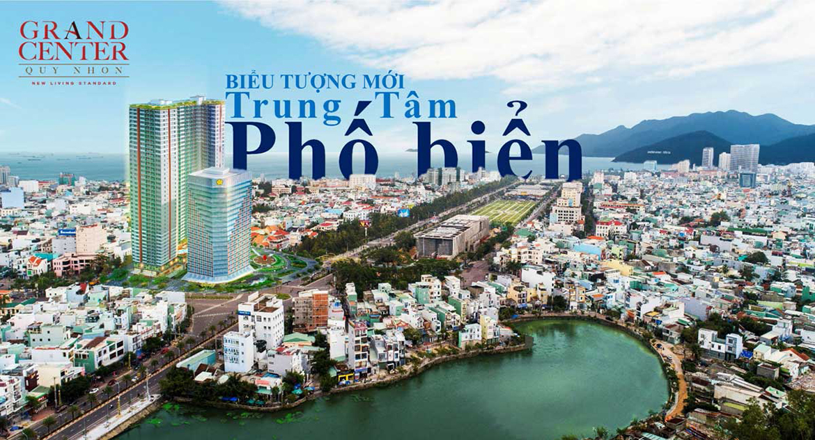 Phối cảnh dự án căn hộ chung cư Grand Center Quy Nhơn Đường Nguyễn Tất Thành chủ đầu tư Hưng Thịnh