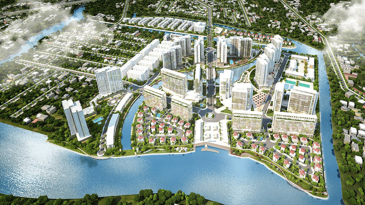 Phối cảnh tổng thể dự án căn hộ chung cư Mizuki Park Bình Chánh Đường Nguyễn Văn Linh chủ đầu tư Nam Long