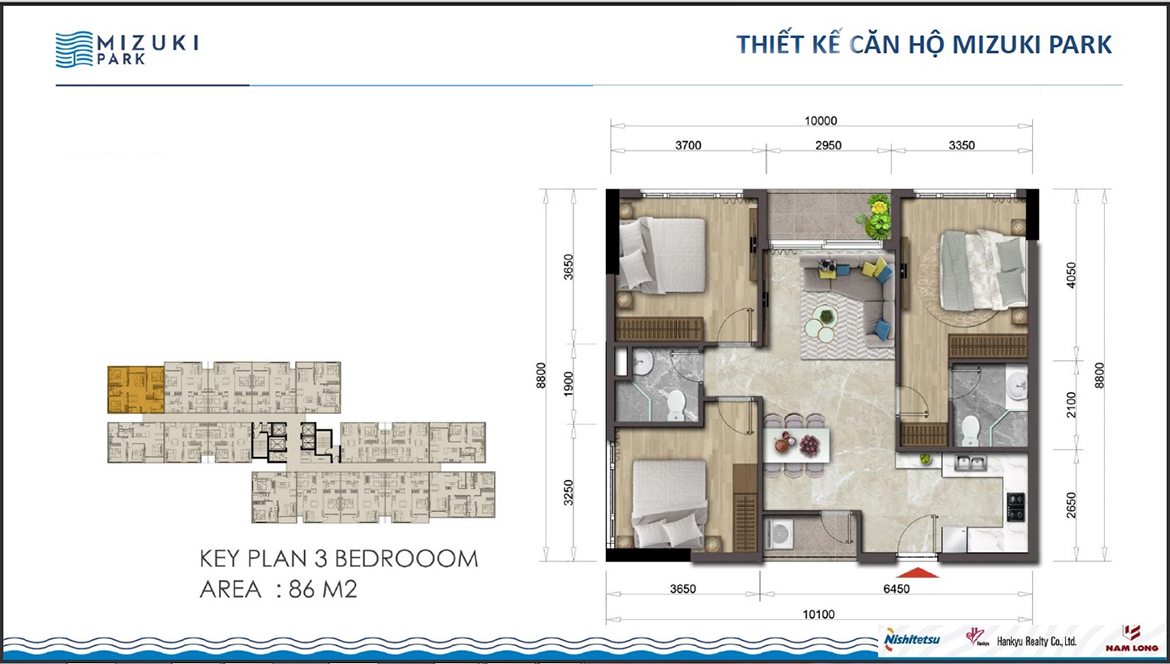 Thiết kế dự án căn hộ chung cư Mizuki Park Bình Chánh Đường Nguyễn Văn Linh chủ đầu tư Nam Long