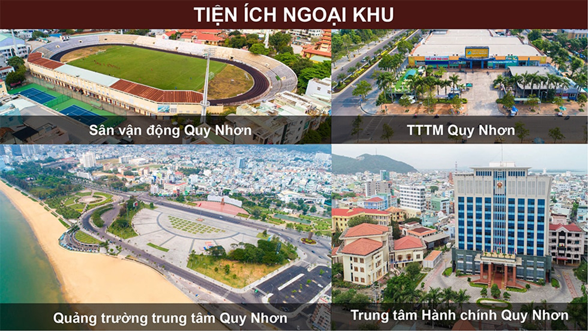 Tiện ích dự án căn hộ chung cư Grand Center Quy Nhơn Đường Nguyễn Tất Thành chủ đầu tư Hưng Thịnh