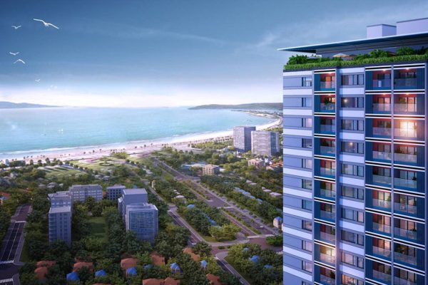 Phối cảnh dự án căn hộ chung cư Grand Center Quy Nhơn Đường Nguyễn Tất Thành chủ đầu tư Hưng Thịnh