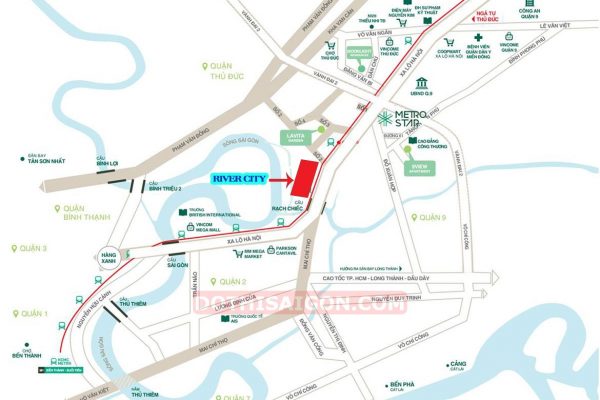Vị trí địa chỉ dự án căn hộ chung cư River City Thủ Đức Đường Xa Lộ Hà Nội chủ đầu tư Refico