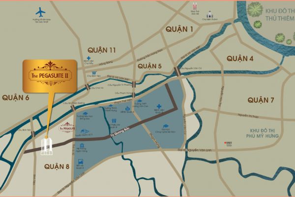 Vị trí địa chỉ dự án căn hộ chung cư The PegaSuite II Đường Tạ Quang Bửu Quận 8