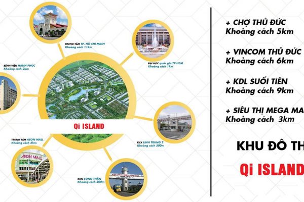 Vị trí địa chỉ dự án đất nền nhà phố biệt thự Qi Island Bình Dương Đường Ngô Chí Quốc