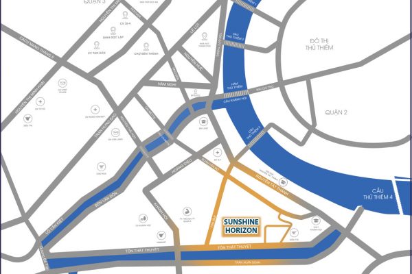 Vị trí địa chỉ dự án căn hộ chung cư Sunshine Horizon Quận 4 Đường Tôn Thất Thuyết chủ đầu tư Sunshine Group