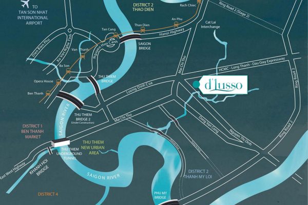 Vị trí địa chỉ dự án căn hộ chung cư D'lusso Quận 2 Đường Nguyễn Thị Định