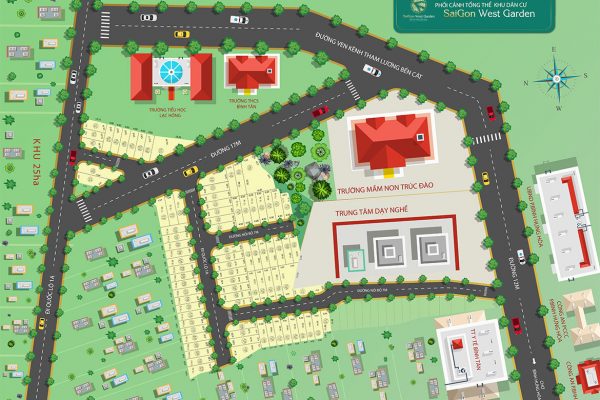 Mặt bằng đất nền khu dân cư Saigon West Garden Phường Bình Hưng Hòa Quận Bình Tân