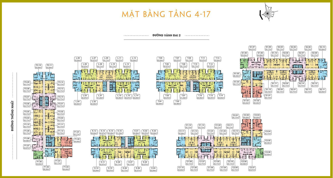 Mặt bằng thiết kế tầng 4 - 17 dự án căn hộ chung cư 9x Next Gen Bình Dương chủ đầu tư Hưng Thịnh Mặt bằng dự án căn hộ chung cư 9x Next Gen Dĩ An Bình Dương Đường Thống Nhất chủ đầu tư Hưng Thịnh