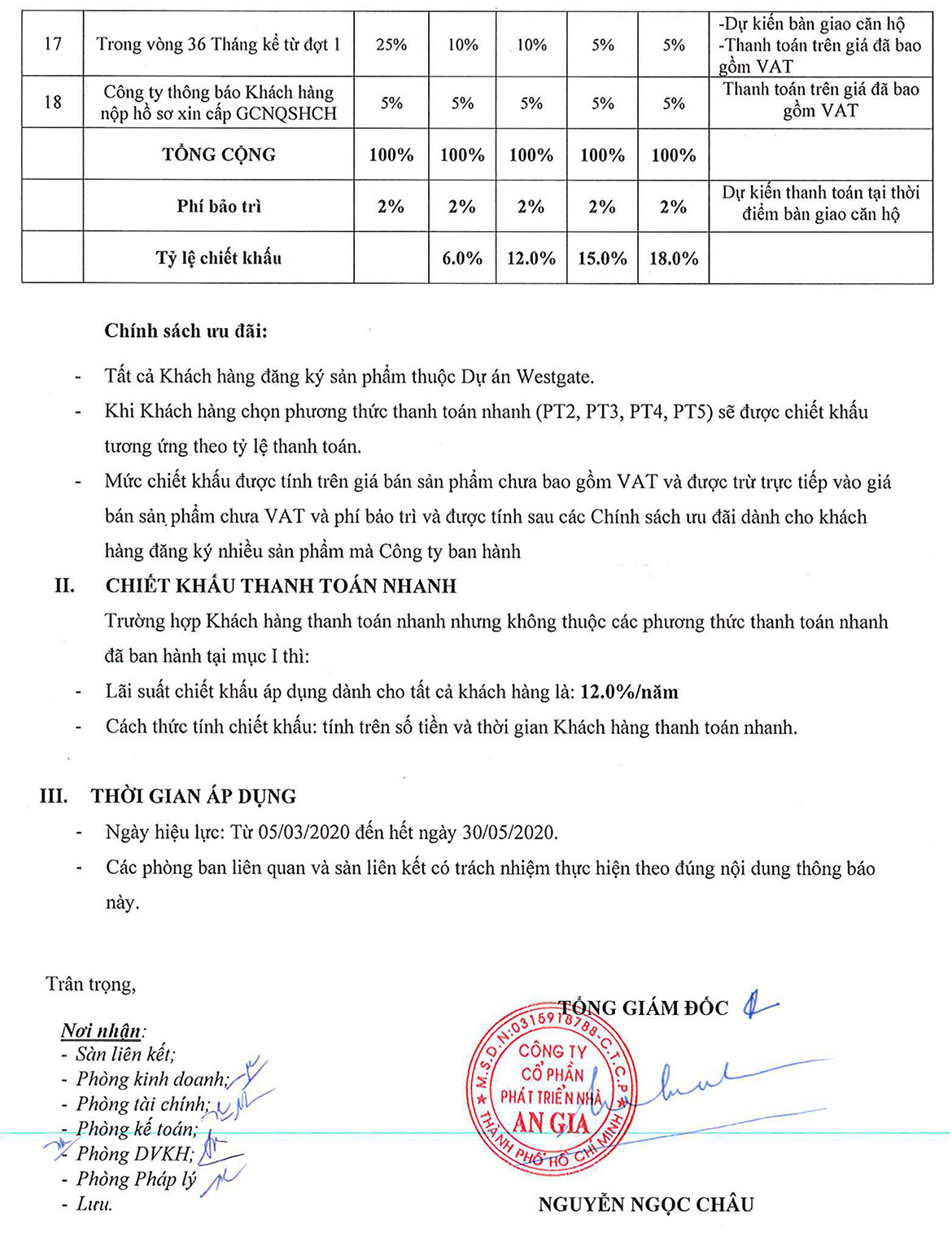 Phương thức thanh toán dự án căn hộ chung cư WestGate Bình Chánh chủ đầu tư An Gia áp dụng từ 05/03/2020 - 30/05/2020 Phương thức thanh toán dự án căn hộ chung cư West Gate Bình Chánh chủ đầu tư An Gia