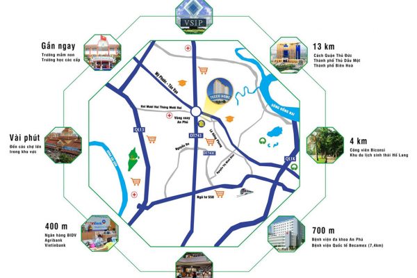 Vị trí địa chỉ dự án căn hộ chung cư Tecco Home An Phú Bình Dương