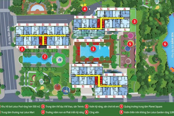 Mặt bằng dự án căn hộ chung cư Diamond Lotus Lake View Quận Tân Phú Đường Lũy Bán Bích