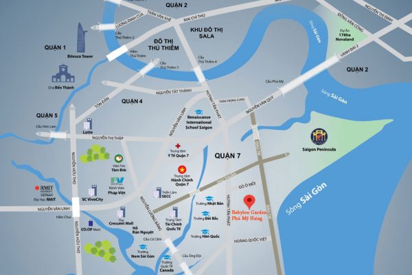 Vị trí địa chỉ dự án căn hộ chung cư Babylon Garden đường Đào Trí quận 7