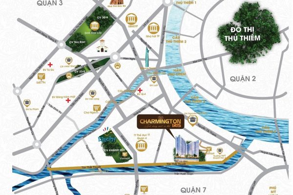 Vị trí địa chỉ dự án căn hộ chung cư Charmington Iris Quận 4 Đường Tôn Thất Thuyết