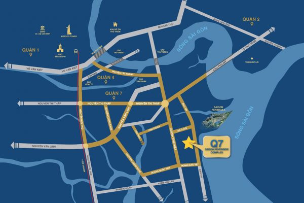 Vị trí địa chỉ dự án căn hộ chung cư Q7 Saigon Riverside đường Đào Trí quận 7