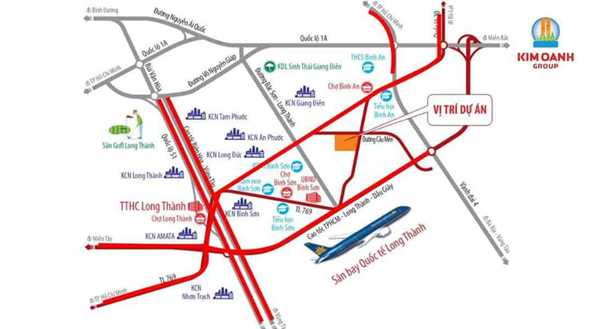 Vị trí địa chỉ dự án Khu Dân Cư Bình Sơn Long Thành Đồng Nai