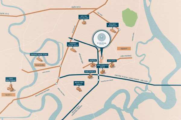 Vị trí địa chỉ dự án nhà phố biệt thự Verosa Park Khang Điền Quận 9
