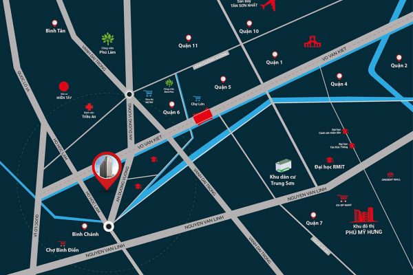 Vị trí địa chỉ dự án căn hộ chung cư West Intela đường An Dương Vương Quận 8