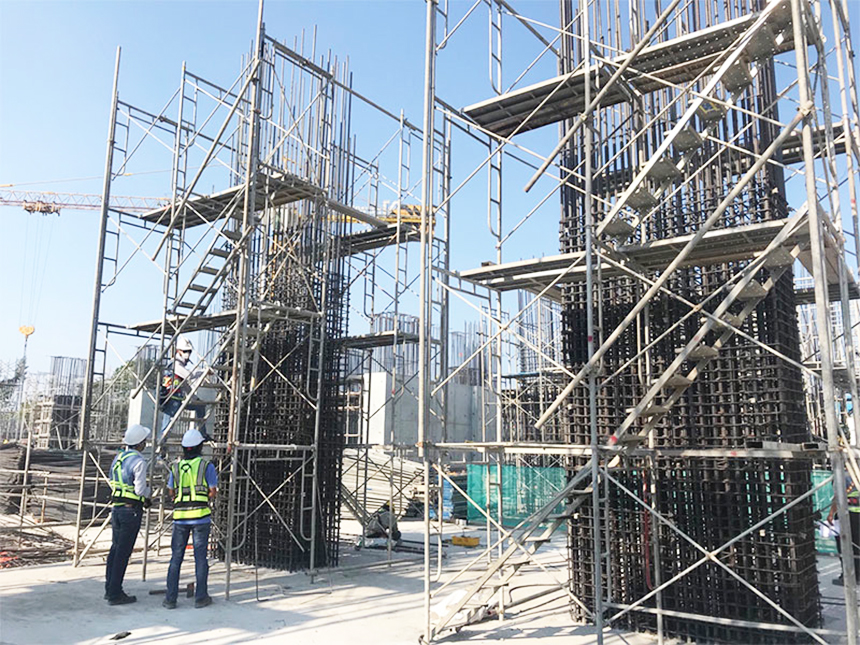 Tiến độ xây dựng dự án căn hộ The Sóng Vũng Tàu tháng 05.2020 - Thị công thép cột vách tầng 1 Tiến độ xây dựng dự án căn hộ The Sóng Vũng Tàu tháng 05.2020