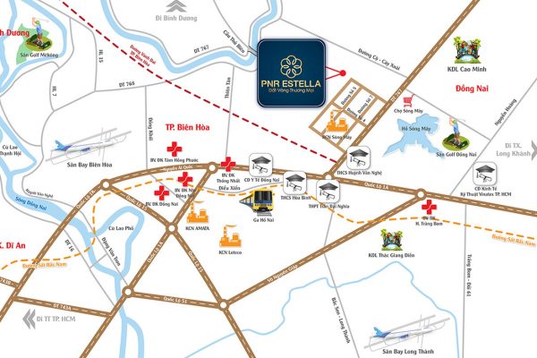 Vị trí địa chỉ đất nền dự án PNR Estella Đồng Nai