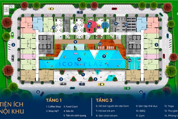 Mặt bằng dự án căn hộ chung cư Icon Plaza Bình Dương