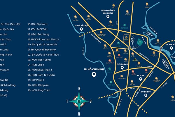 Vị trí địa chỉ dự án căn hộ chung cư Icon Plaza Bình Dương