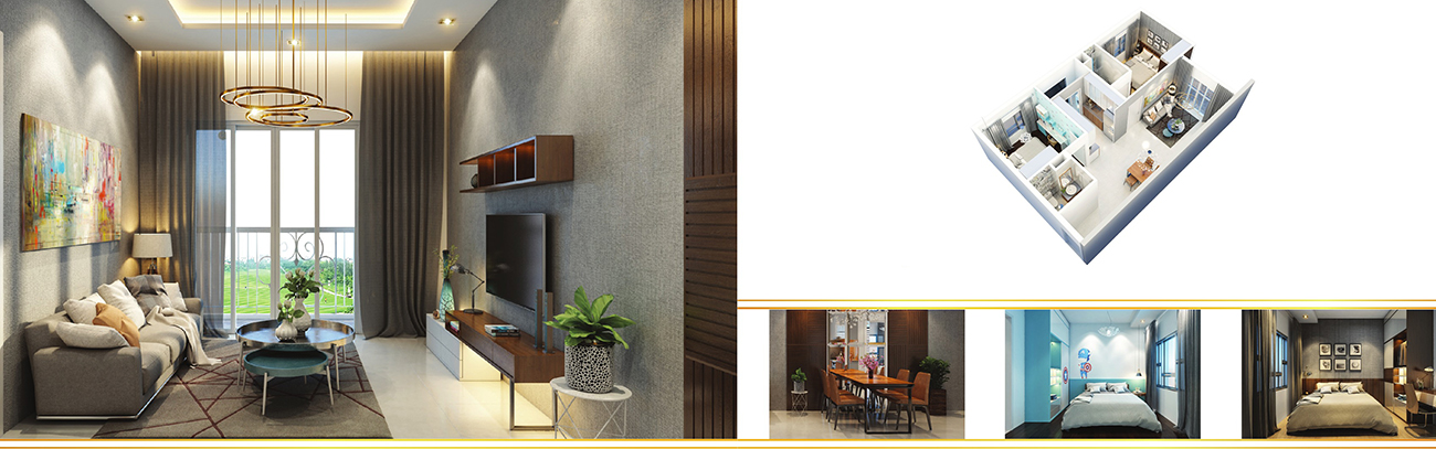 Nhà mẫu căn hộ 1 phòng ngủ dự án chung cư Golf View Palace Tân Bình đường Tân Sơn