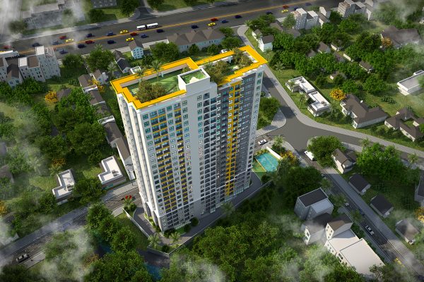 Phối cảnh tổng thể dự án căn hộ chung cư Bcons Bee Bình Dương