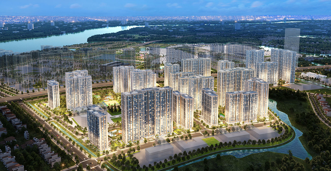 Phối cảnh tổng thể dự án căn hộ chung cư Marina Central Quận 9 chủ đầu tư Masterise Homes