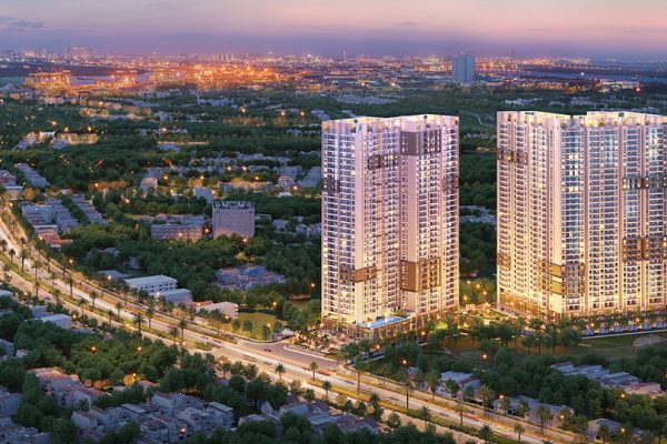 Phối cảnh tổng thể dự án căn hộ chung cư Opal Central Park Bình Dương chủ đầu tư Đất Xanh Group
