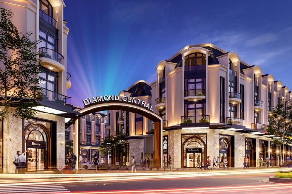 Phối cảnh tổng thể dự án nhà phố Diamond Central Biên Hòa đường Võ Thị Sáu chủ đầu tư Gotec Land