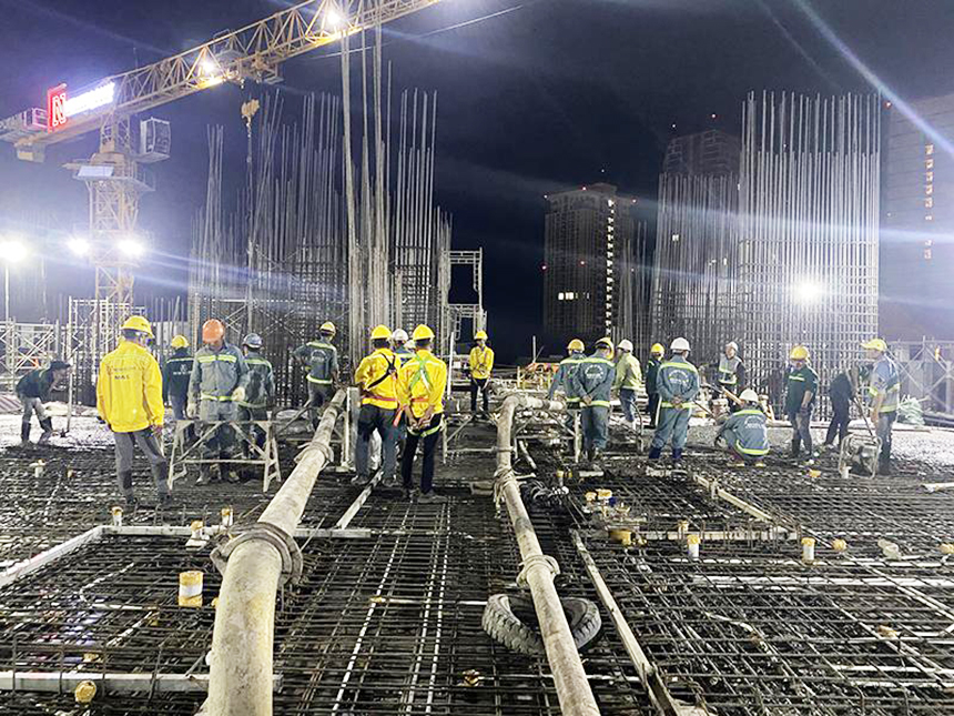 Tiến độ xây dựng dự án căn hộ The Sóng Vũng Tàu tháng 07.2020 – Đổ bê tông dầm sàn tầng 2 - 4 Tiến độ xây dựng dự án căn hộ The Sóng Vũng Tàu tháng 07.2020